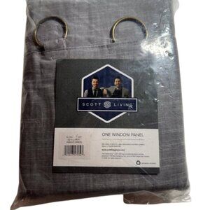 Scott Living 1 Window Panel Curtain Drape Grey 52" x 96" New #1442